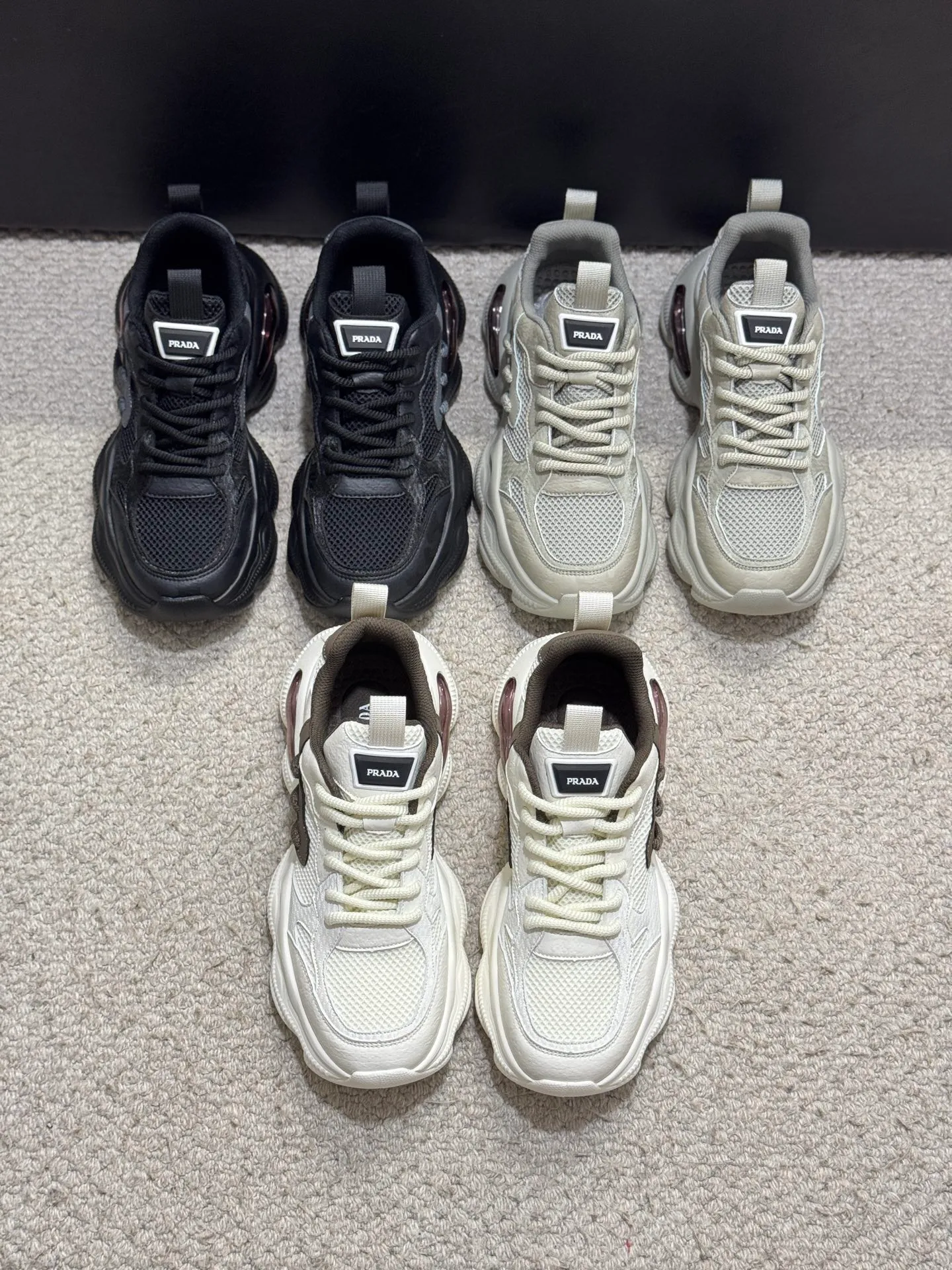 Men's Men's Shoes 💰440 [New Style] 🐬🐬 High-end boutique-Prada/Prada counter latest sports shoes are shipped, you know the leading counter model. Made of selected cowhide stitching fabrics. Lining: Mesh lining. High-end air cushion molded non-slip rubber outsole, exquisite lines, simple and elegant, comfortable and high-end for leisure travel. Size: 38-45<45 customized